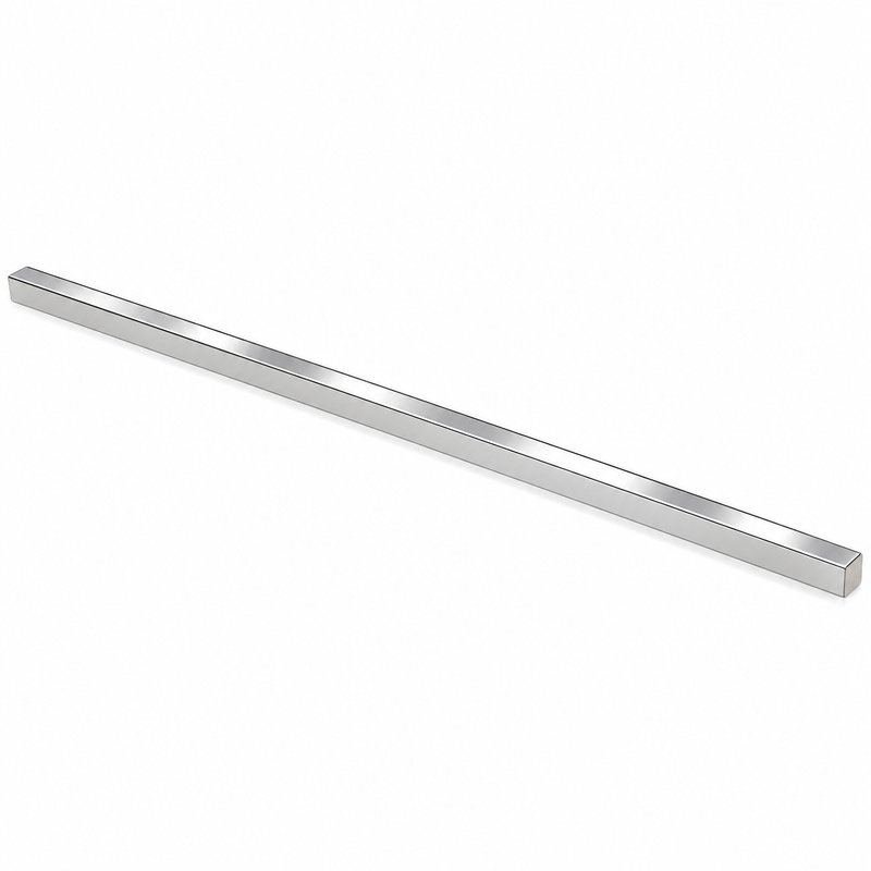 Polished Silver Square Shower Glass Support Bar — Finish Concept