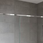 Polished Silver Square Shower Glass Support Bar — Finish Concept