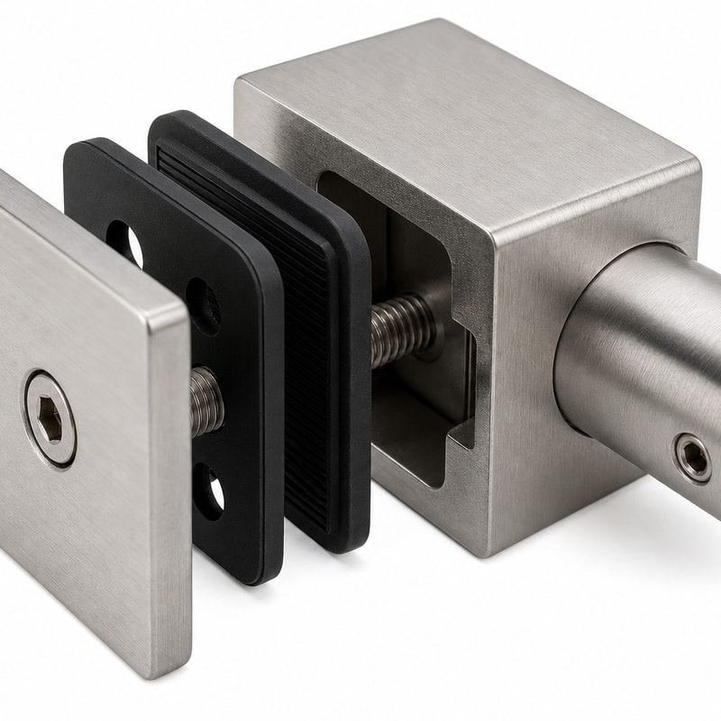 Shower Glass-to-Bar Clamp