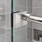 Polished Silver Shower Glass-to-Bar Clamp — Finish Concept