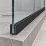 Matte Black Aluminum U-Channel for Shower Glass — Finish Concept