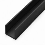 Matte Black Aluminum U-Channel for Shower Glass — Finish Concept