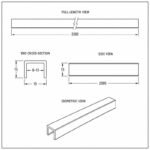 Matte Black Aluminum U-Channel for Shower Glass — Finish Concept