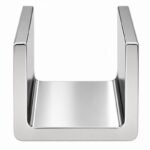 Polished Silver Stainless Steel Shower Glass U-Channel — Finish Concept