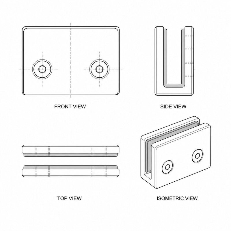 Shower Glass U-Clamp