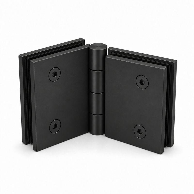 Matte Black 135 Degree Glass-to-Glass Shower Door Hinge — Finish Concept