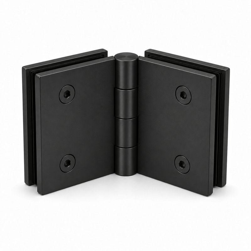 Matte Black 135 Degree Glass-to-Glass Shower Door Hinge — Finish Concept
