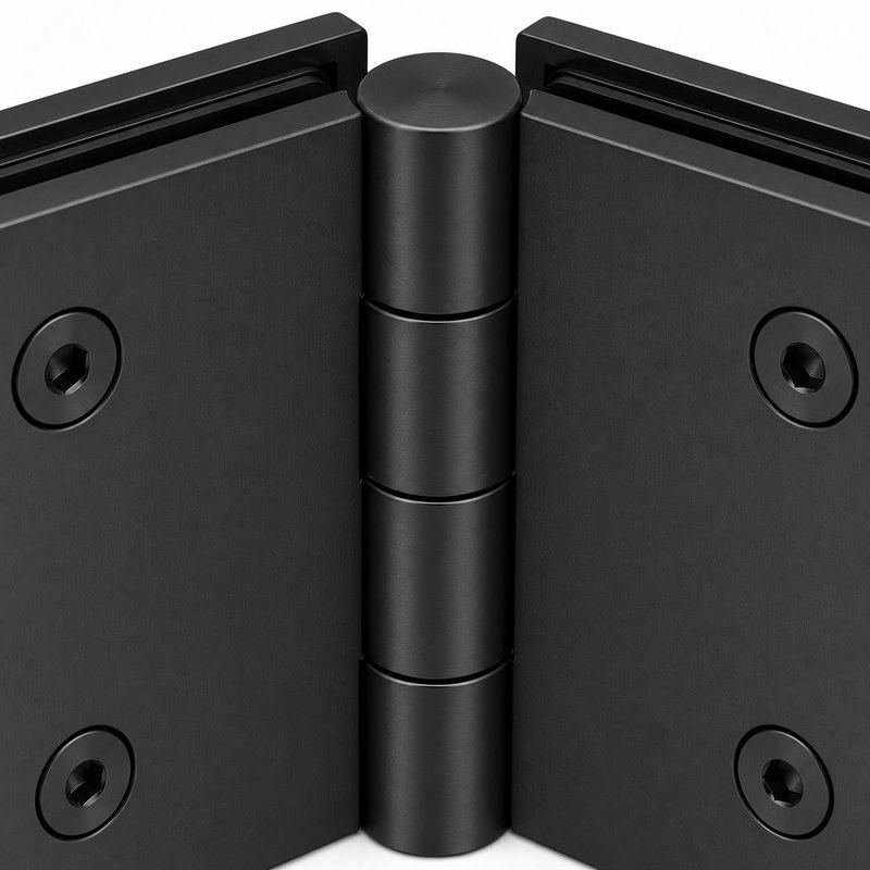 Matte Black 135 Degree Glass-to-Glass Shower Door Hinge — Finish Concept