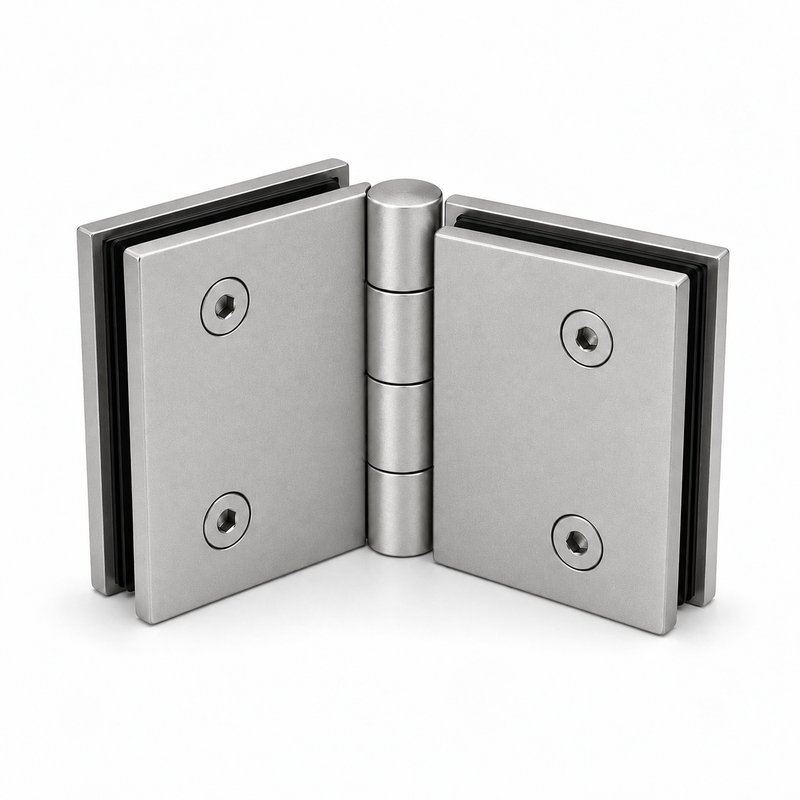 Matte Silver 135 Degree Glass-to-Glass Shower Door Hinge — Finish Concept