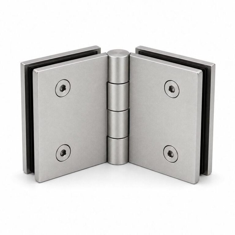Matte Silver 135 Degree Glass-to-Glass Shower Door Hinge — Finish Concept