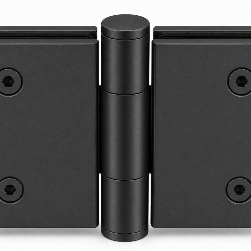 Matte Black 180 Degree Glass-to-Glass Shower Door Hinge — Finish Concept