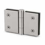 Matte Silver 180 Degree Glass-to-Glass Shower Door Hinge — Finish Concept