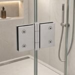 Matte Silver 180 Degree Glass-to-Glass Shower Door Hinge — Finish Concept