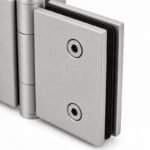Matte Silver 180 Degree Glass-to-Glass Shower Door Hinge — Finish Concept