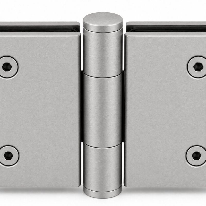 Matte Silver 180 Degree Glass-to-Glass Shower Door Hinge — Finish Concept