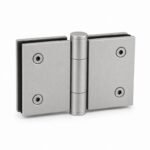 Matte Silver 180 Degree Glass-to-Glass Shower Door Hinge — Finish Concept