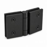 Matte Black 90 Degree Glass-to-Glass Shower Door Hinge — Finish Concept