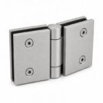 Matte Silver 90 Degree Glass-to-Glass Shower Door Hinge — Finish Concept