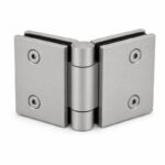 Matte Silver 90 Degree Glass-to-Glass Shower Door Hinge — Finish Concept