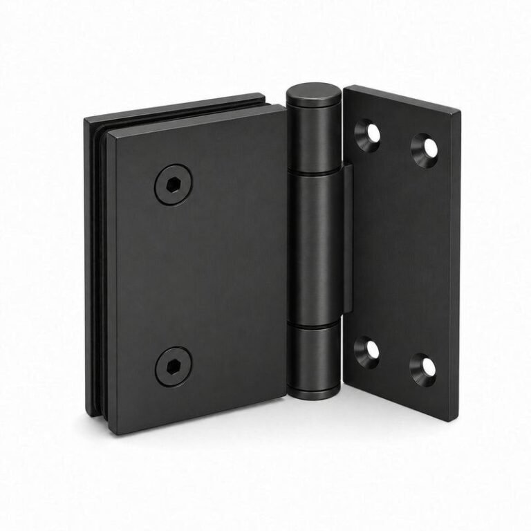 Matte Black 90 Degree Wall-to-Glass Shower Door Hinge — Finish Concept