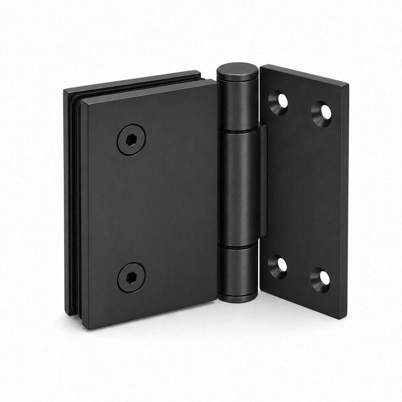 Matte Black 90 Degree Wall-to-Glass Shower Door Hinge — Finish Concept