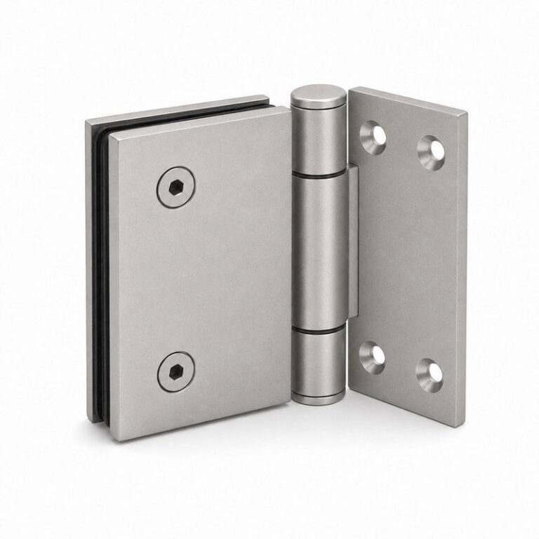 Matte Silver 90 Degree Wall-to-Glass Shower Door Hinge — Finish Concept