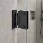 Matte Black Adjustable Wall-Mount Shower Door Hinge — Finish Concept