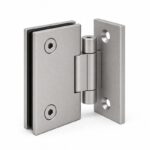 Matte Silver Adjustable Wall-Mount Shower Door Hinge — Finish Concept