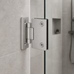 Matte Silver Adjustable Wall-Mount Shower Door Hinge — Finish Concept