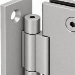 Matte Silver Adjustable Wall-Mount Shower Door Hinge — Finish Concept