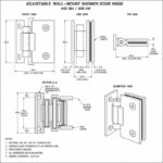 Matte Silver Adjustable Wall-Mount Shower Door Hinge — Finish Concept