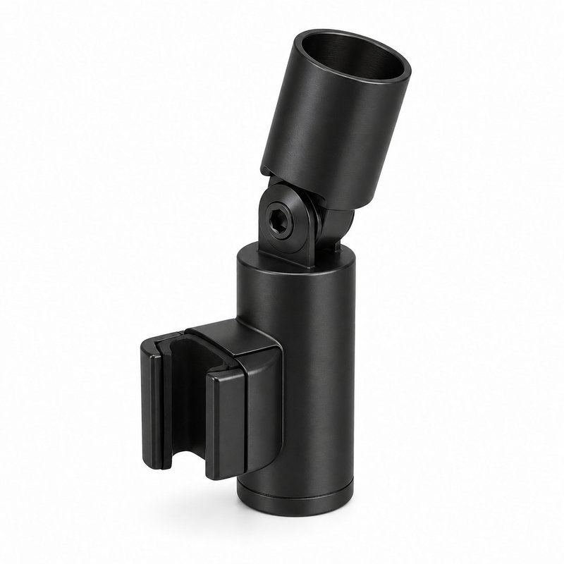Matte Black Adjustable Shower Support Bar Bracket — Finish Concept