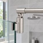 Matte Silver Adjustable Shower Support Bar Bracket — Finish Concept