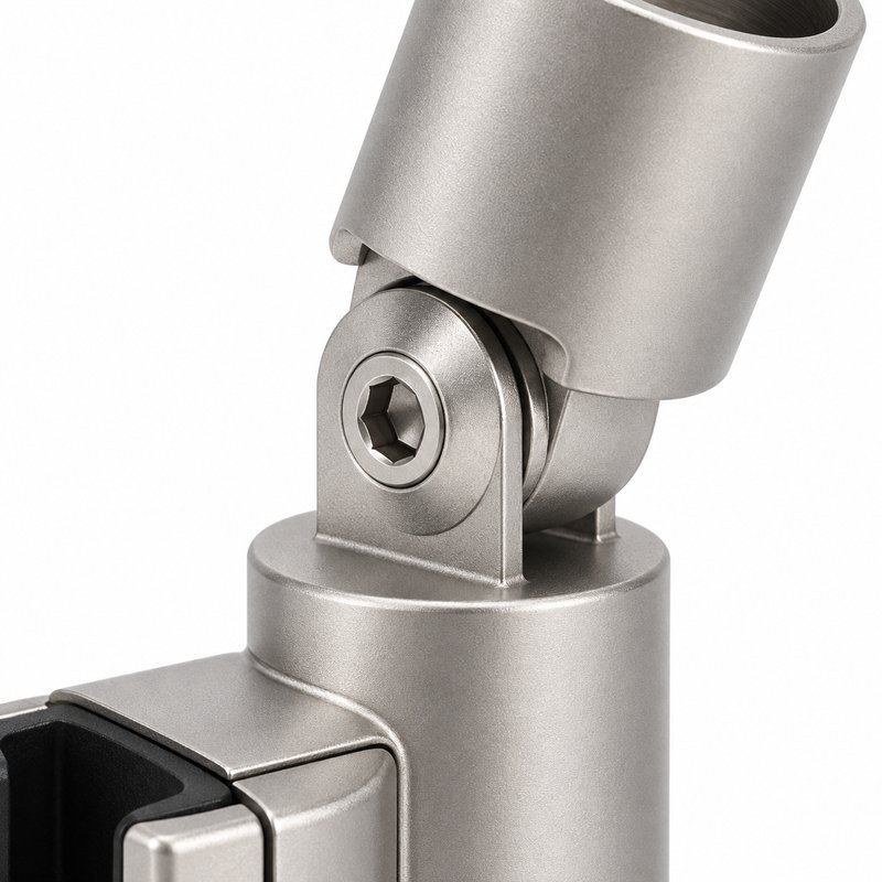Matte Silver Adjustable Shower Support Bar Bracket — Finish Concept