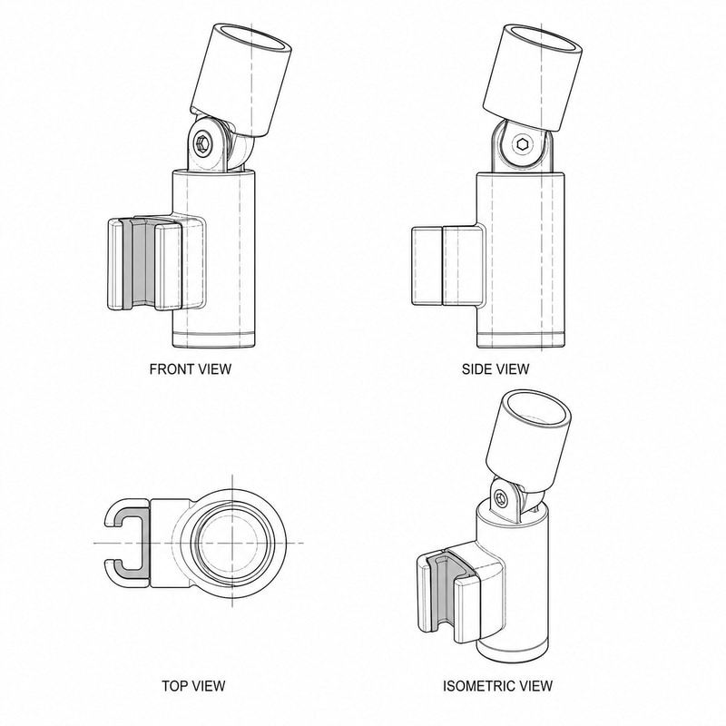 Adjustable Shower Support Bar Bracket
