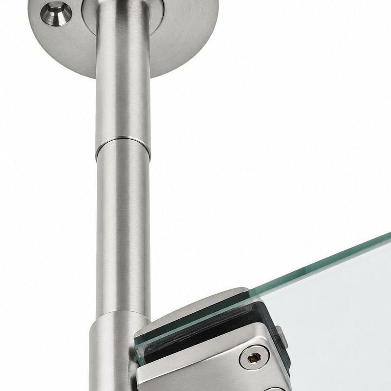 Adjustable Glass-to-Ceiling Shower Support Bar