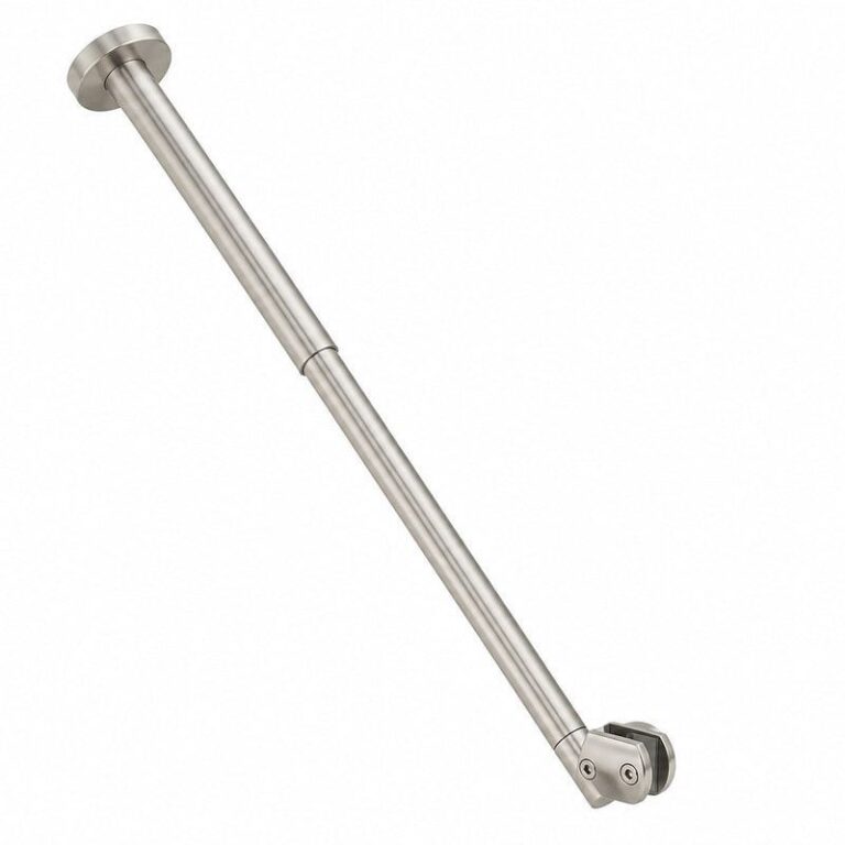 Adjustable Glass-to-Ceiling Shower Support Bar