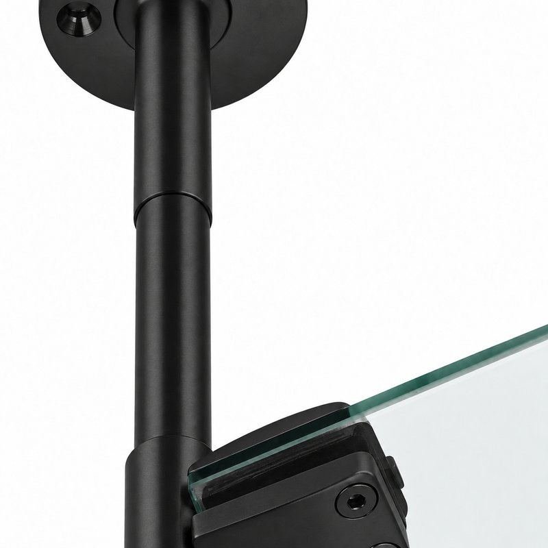 Matte Black Adjustable Glass-to-Ceiling Shower Support Bar — Finish Concept