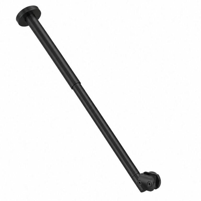 Matte Black Adjustable Glass-to-Ceiling Shower Support Bar — Finish Concept