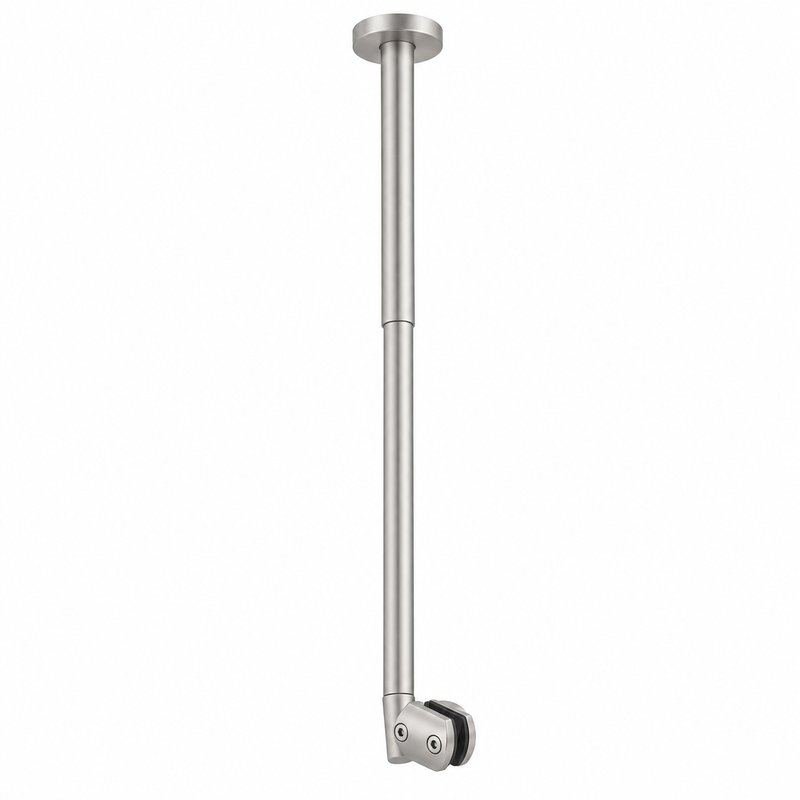 Matte Silver Adjustable Glass-to-Ceiling Shower Support Bar — Finish Concept