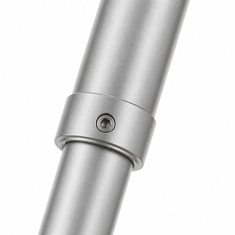 Matte Silver Adjustable Glass-to-Ceiling Shower Support Bar — Finish Concept
