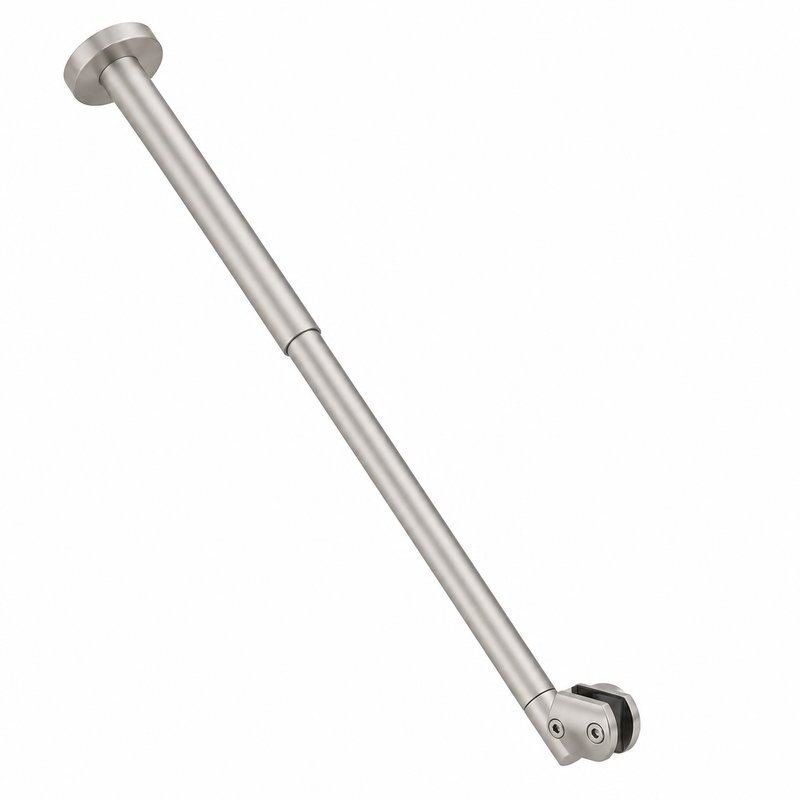 Matte Silver Adjustable Glass-to-Ceiling Shower Support Bar — Finish Concept