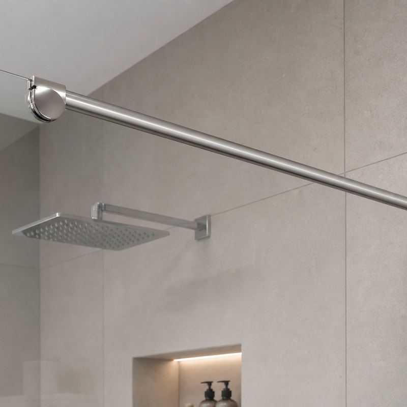 Glass-to-Wall Shower Support Bar