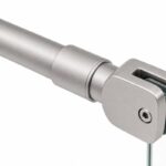 Matte Silver Glass-to-Wall Shower Support Bar — Finish Concept