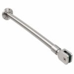 Matte Silver Glass-to-Wall Shower Support Bar — Finish Concept