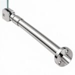 Polished Silver Glass-to-Wall Shower Support Bar — Finish Concept