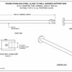 Polished Silver Glass-to-Wall Shower Support Bar — Finish Concept