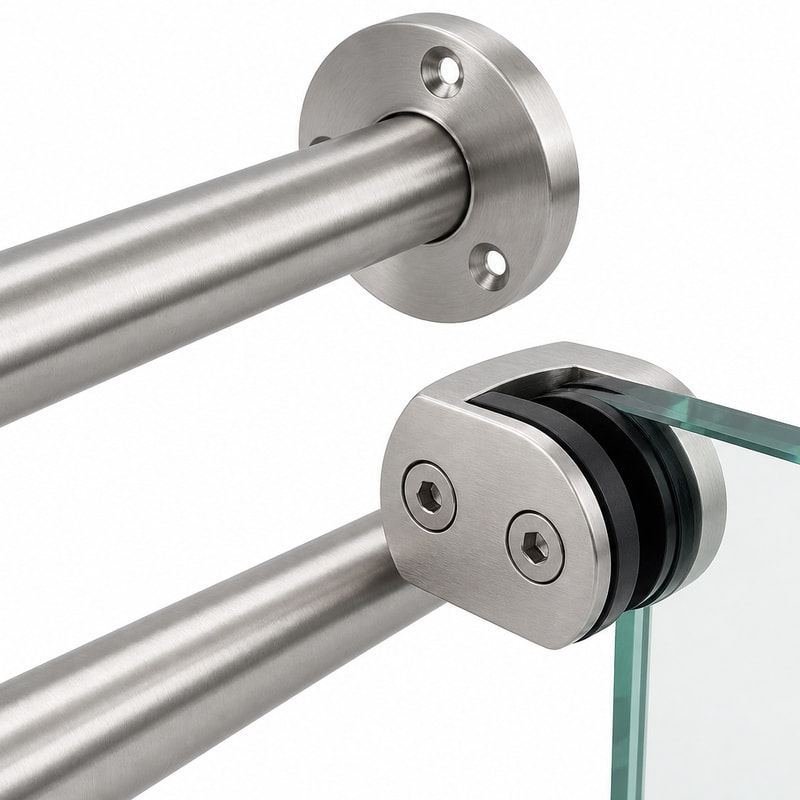 Glass-to-Wall Shower Support Bar