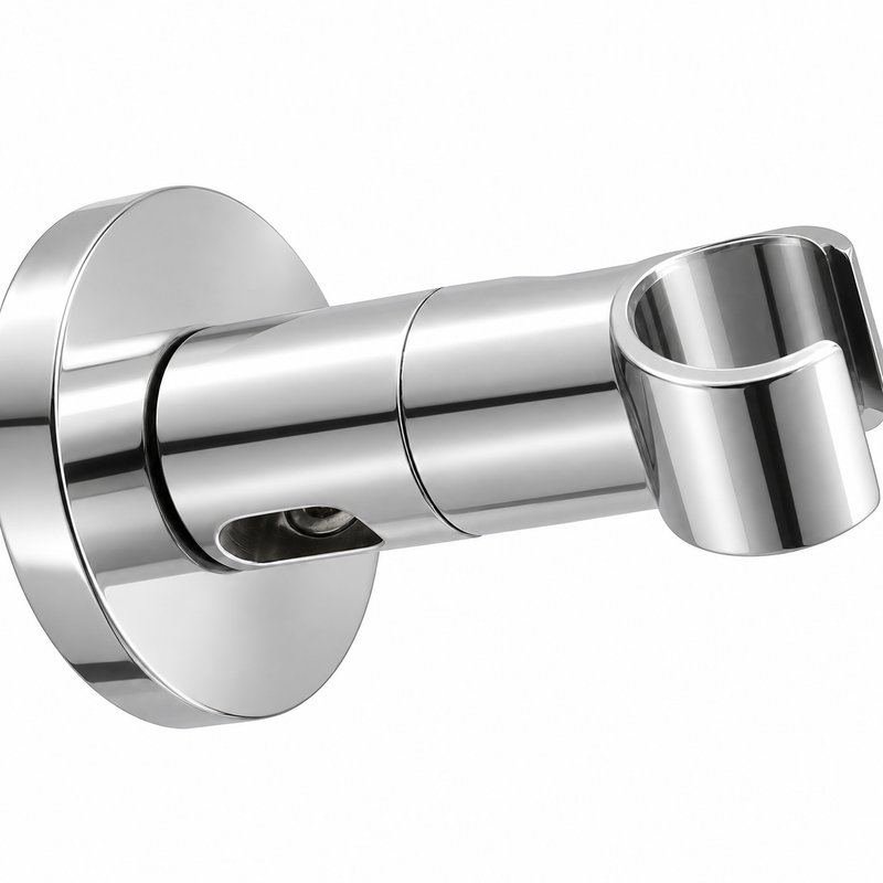 Polished Silver Wall-Mounted Shower Support Bracket — Finish Concept
