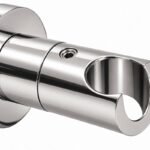 Polished Silver Wall-Mounted Shower Support Bracket — Finish Concept